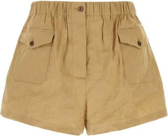 Prada Light Brown Stretch Cotton Blend Shorts