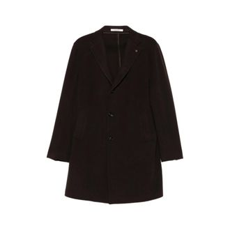 Tagliatore Single-Breasted Coats, male, Brown, Size: L Colorado Coat