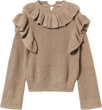 Twinset Trui met ronde hals - Dames - Ronde hals truien - Beige - S - Truien & Vesten