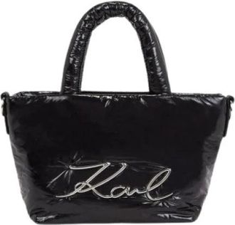 Karl Lagerfeld K/Signature Soft SM Tote - Dames - Handtassen - Zwart - ONE Size - Nylon - Tassen