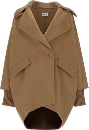 P.A.R.O.S.H. Grey Cocoon Double-Breasted Wool Coat