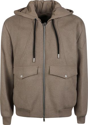 Moose Knuckles Elington Structured Hooded Wool-Blend Bomber Jacket