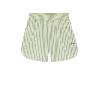 BOSS Vertical-stripe shorts in cotton poplin