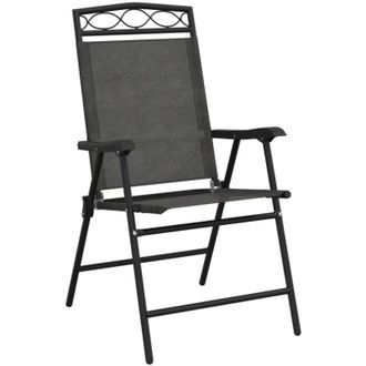 vidaXL Vidaxl - Sillas De Jard&iacute;n Plegables 8 Uds Acero Y Textileno Gris Melange