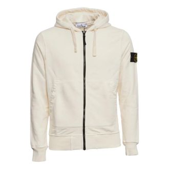 Stone Island Zip-throughs, male, White, Size: S Zip-through Hoodie