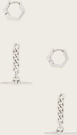 AllSaints Brass Fern Multi Chain Earring Set, Size: One Size