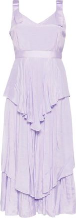 Saiid Kobeisy poplin tiered midi dress - women - Polyester - 34 - Purple