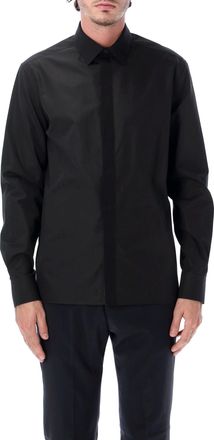 Lanvin Grosgrain Detail Classic Black Shirt