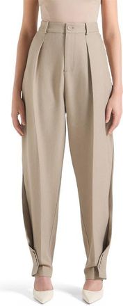 Mani&egrave;re De Voir Sophie Twist Leg Tailored Trousers in Taupe at Nordstrom, Size 12