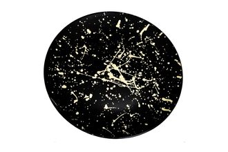 Classic Touch Set of 4 Black Dinner Plates with Splashy Gold Design