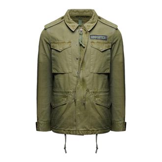 Aeronautica Aeronautica Militare, Light Jackets, male, Green, Size: M Field Jacket Ab3044Uct04233