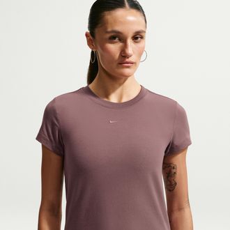Nike Womens Nike Sportswear Chill Knit T-Shirt in Purple | FV5508-502