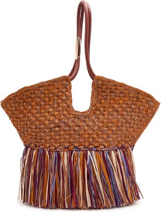 Zimmermann Goldentime Medium Fringed Raffia Tote bag - Multicoloured 1 - One Size