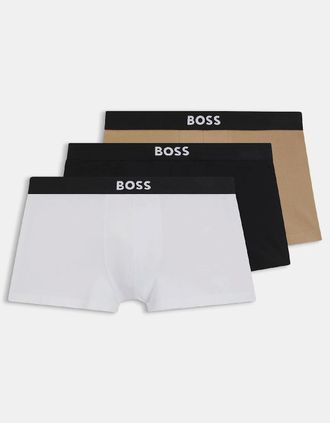HUGO BOSS Mens 3 Pack of Trunks in Stretch Cotton - Multi - Size: 37/36/32