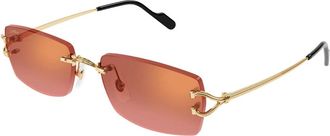 Cartier Accessoires, Dames, Geel, ONE Size, D&eacute;cor C Zonnebril
