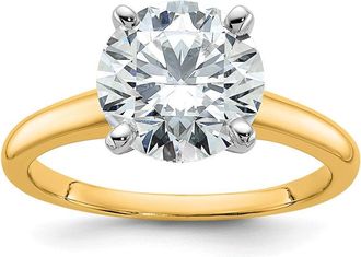 Diamond2Deal 14k Yellow Gold 3 Ct Lab Grown Diamond Solitaire Engagement Ring
