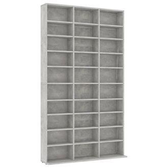 vidaXL Vidaxl - Armario Para Cds Madera Contrachapada Gris 102x16x177,5 Cm
