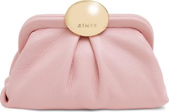 Aim&eacute;e Mini Full Circle Leather Frame Crossbody Clutch in Ballet Pink at Nordstrom