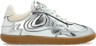 Ganni Schoenen, Dames, Grijs, 41 EU, Leer, 08 Specchio Sneakers