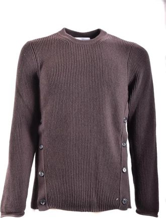 Moschino Stijlvolle Truien voor Alle Gelegenheden - Heren - Ronde hals truien - Bruin - M - Wol - Truien & Vesten