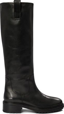 Aeyde Zwarte enkellaarzen met ruiterdetails - Dames - Hoge Laarzen - Zwart - 37 EU - Leer - Schoenen