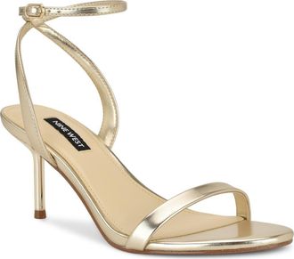Nine West Waltz Ankle Strap Sandal in Gold at Nordstrom, Size 5.5