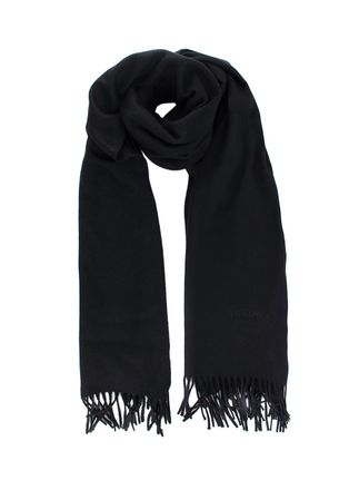 Herm&egrave;s Black Cashmere Tassel Scarf