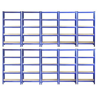 MonsterShop Monster Racking T-Rax Heavy Duty Shelving Units, Blue, 75cm W, 30cm D in Blue