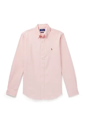 Polo Ralph Lauren Button-Down Collar Striped Cotton-Poplin Shirt