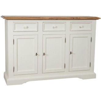 Biscottini International Madia legno massello 156x45x103 cm Madia bianca Spaziosa madia soggiorno Credenza soggiorno e cucina Credenza legno massello