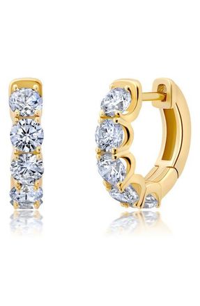 Crislu Small Brilliant Round Cubic Zirconia Hoop Earrings in Gold at Nordstrom