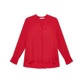 Maliparmi Maliparmi, Overhemden, Dames, Rood, XL, Fluid Crepe Shirt