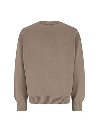 Ami Mens Ami Sweaters Beige Cotton