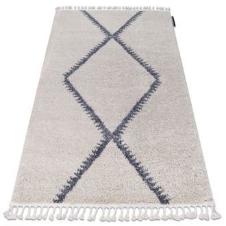 RugsX Rugsx - Alfombra Berber Meknes B5910 Crema/gris Franjas Bereber Marroqu&iacute; Shaggy Beige 120x170 Cm