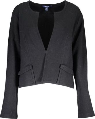 GANT Zwarte Wol Damesvest - Dames - Vesten - Zwart - 2XL - Wol - Truien & Vesten