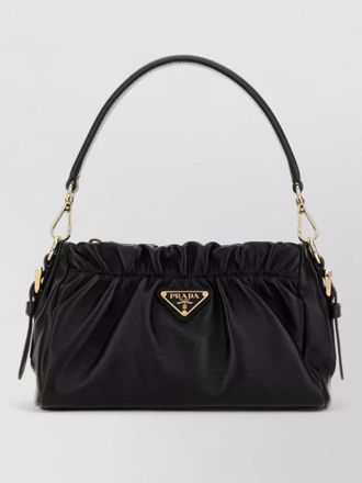 Prada nappa leather shoulder bag gold tone hardware