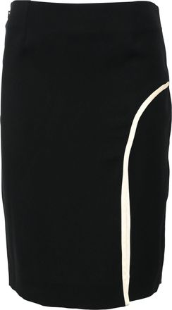 Lanvin Mini Pencil Skirt with Piping in Black Viscose