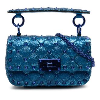 Valentino Pre-owned Valentino Mini Glitter Rockstud Spike Satchel Ladies 47EP15MDT31XKU4Y