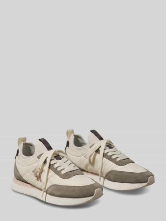 Calvin Klein Sneaker aus Leder-Nylon-Mix mit Logo-Stitching in Beige, Gr&ouml;&szlig;e 36