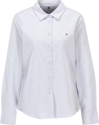 Tommy Hilfiger Womens Oxford Cotton Regular Shirt, Blue (Breezy Blue), 16