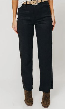 Hidden Jeans Ella Suede Denim In Black Suede