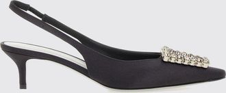 Roberto Festa Milano Slingback Futura in raso bicolore con fibbia gioiello e tacco basso