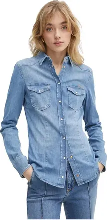 Liu Jo Dames, Blouses & Shirts, Blauw, Maat: XS Denim