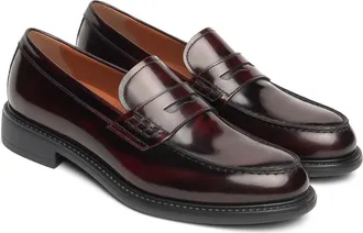 Nero Giardini Leather Penny Loafer in Bordeaux at Nordstrom, Size 42