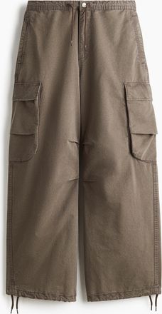 H&M Ausgewaschene Cargohose in Loose Fit - Brown