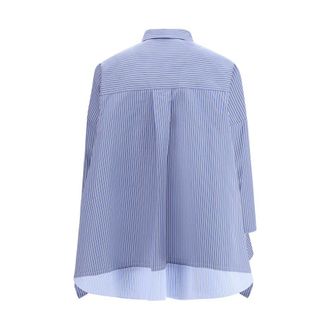 sacai Womens Blue Cotton Pattern Shirt