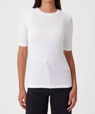 Goldie London Half Sleeve Crew Neck Tee In White