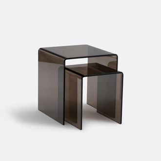 La Redoute Interieurs Set van 2 mimi bijzettafeltjes van gehard glas, Joan