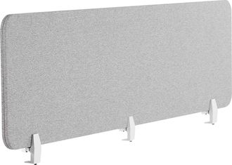 Beliani Panel Separador Gris Claro 180 X 40 Cm Poli&eacute;ster Pet Pantalla Ac&uacute;stica Oficina Wally