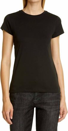 Frame Denim Le Mid Muscle Crew T-Shirt In Noir